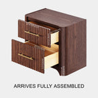 Altair Fluted Solid Oak Nightstand