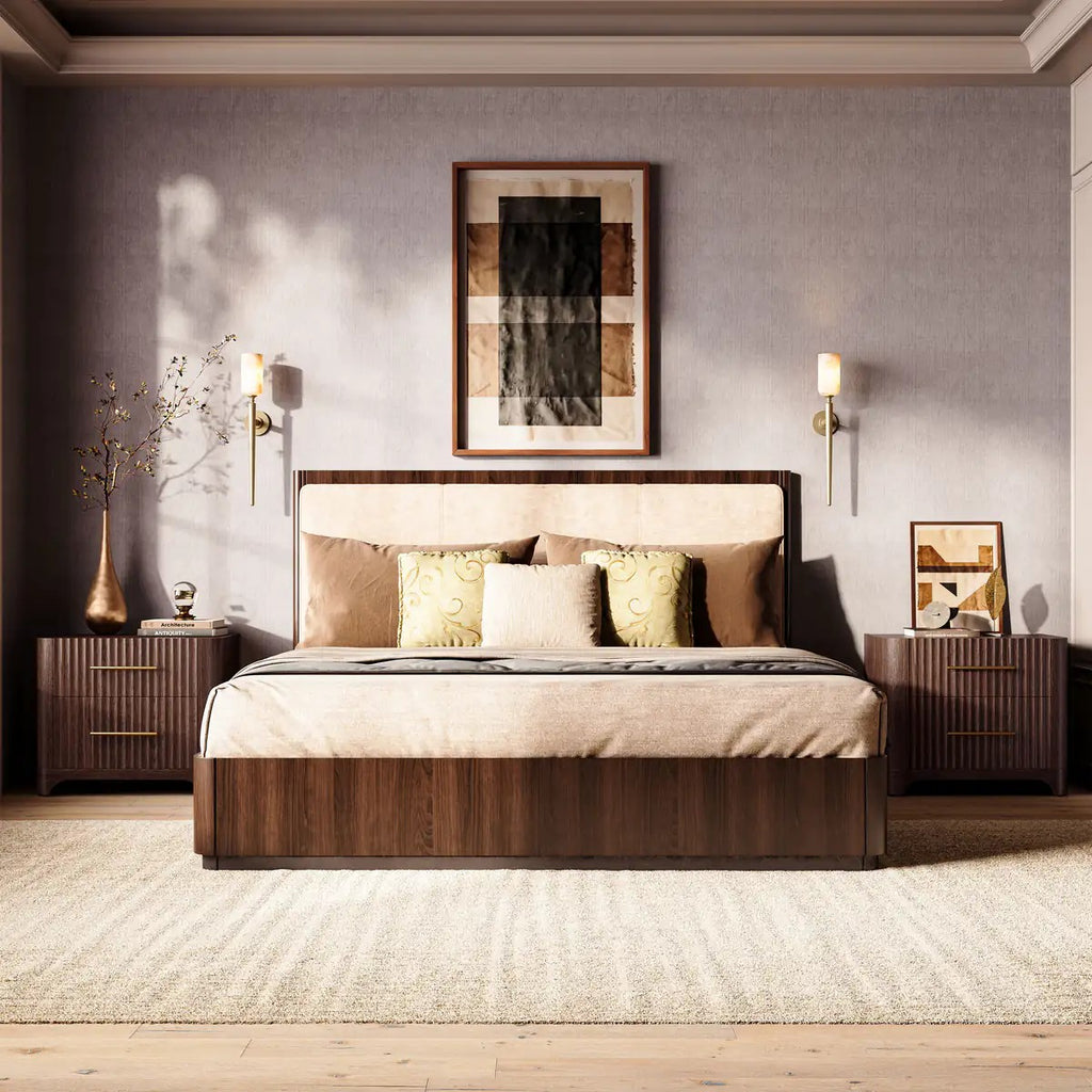 Altair Fluted Solid Oak Nightstand