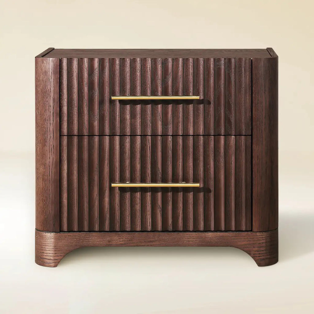 Altair Fluted Solid Oak Nightstand