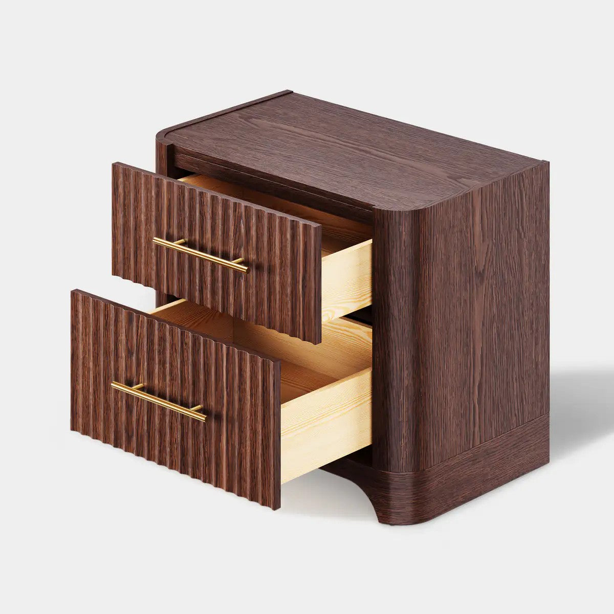 Altair Fluted Solid Oak Nightstand