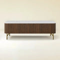 Aura Fluted Oak Stone Coffee Table 47"W