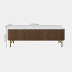Aura Fluted Oak Stone Coffee Table 47"W