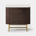Aura Fluted Oak Stone Nightstand 26"