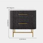 Aura Fluted Oak Stone Nightstand 26"