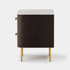 Aura Fluted Oak Stone Nightstand 26"