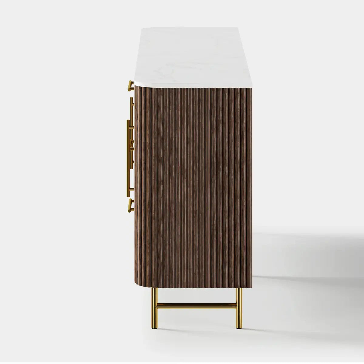 Aura Fluted Oak Stone Sideboard