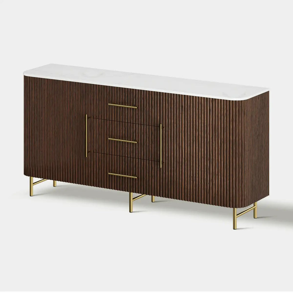 Aura Fluted Oak Stone Sideboard