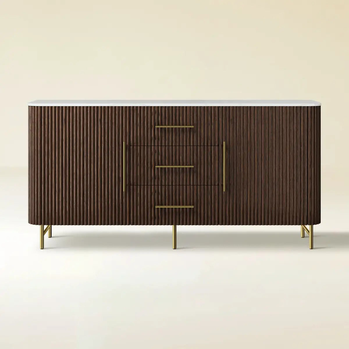 Aura Fluted Oak Stone Sideboard