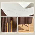 Aura Fluted Oak Stone Bathroom Vanity 36“