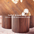 Aura Fluted Oak Wood Dining Table 54"D