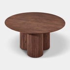 Aura Fluted Oak Wood Dining Table 54"D