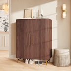 Aura Fluted Oak Wood Shoe Storage 47"W