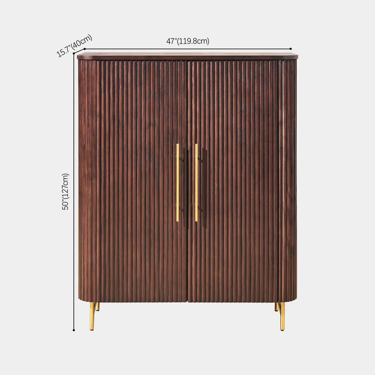 Aura Fluted Oak Wood Shoe Storage 47"W