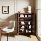 Aura Fluted Oak Wood Shoe Storage 47"W