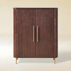 Aura Fluted Oak Wood Shoe Storage 47"W