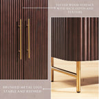 Aura Fluted Oak Wood Shoe Storage 47"W