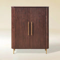 Aura Fluted Oak Wood Shoe Storage 47"W