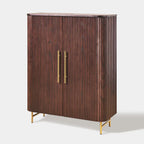 Aura Fluted Oak Wood Shoe Storage 47"W