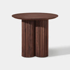 Aura Fluted Oak Wood Side Table 24"D