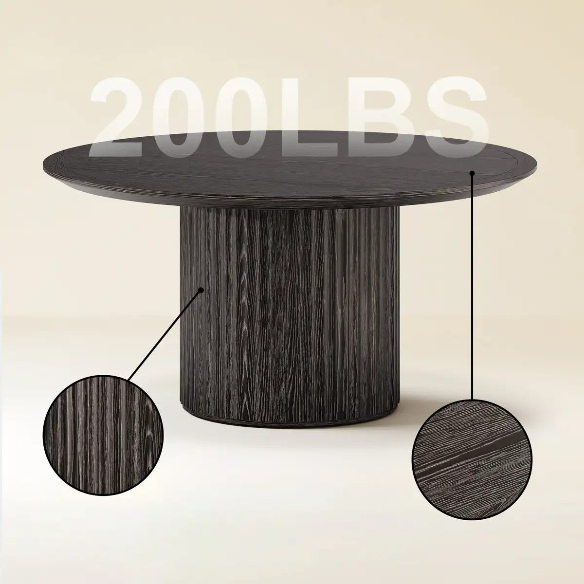 Aurelia Fluted Round Dining Table 60”W