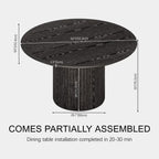 Aurelia Fluted Round Dining Table 60”W