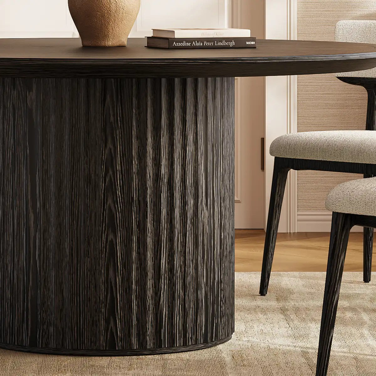 Aurelia Fluted Round Dining Table 60”W