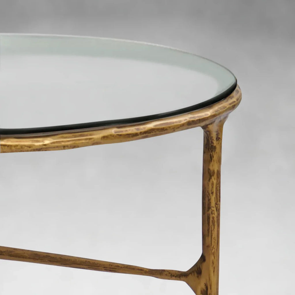 Aurelia Glass Round Coffee Table 3 Legs 35"