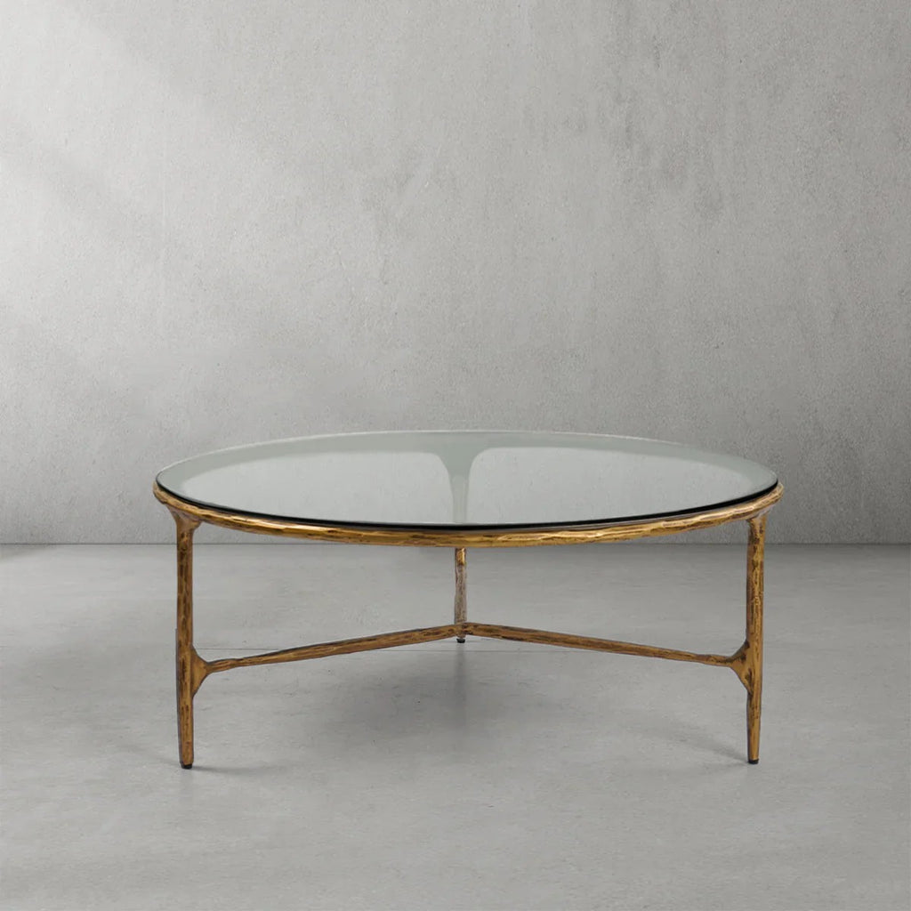 Aurelia Glass Round Coffee Table 3 Legs 35"