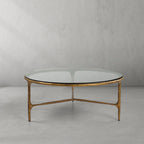 Aurelia Glass Round Coffee Table 3 Legs 35"