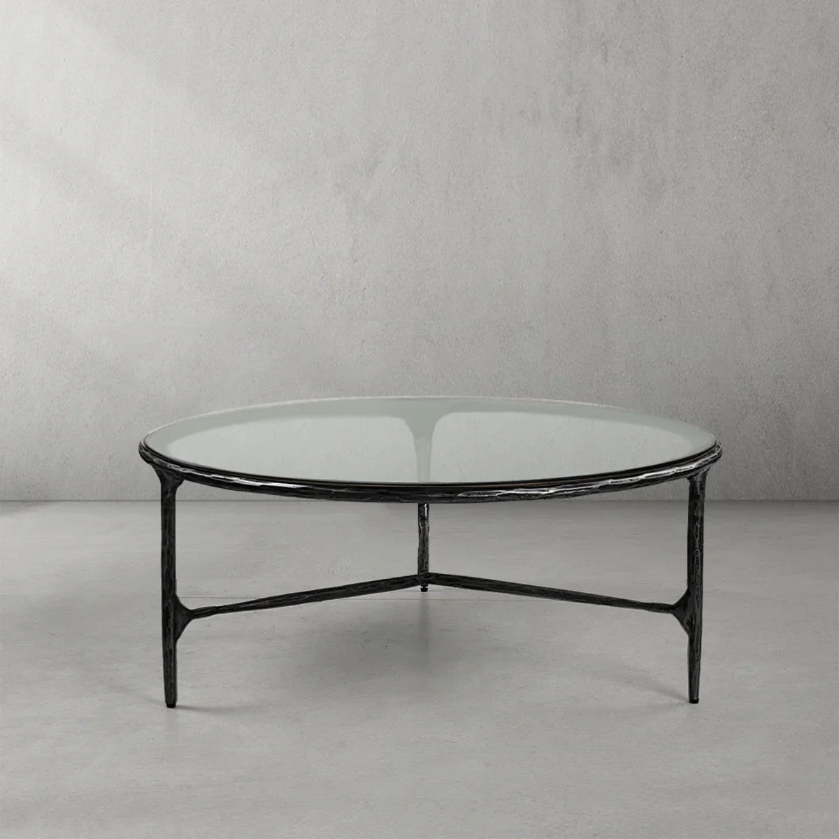 Aurelia Glass Round Coffee Table 3 Legs 35"