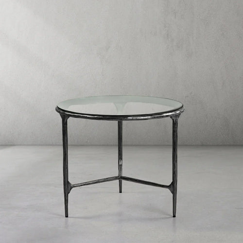 Aurelia Glass Round Side Table 3 Leg 24"D