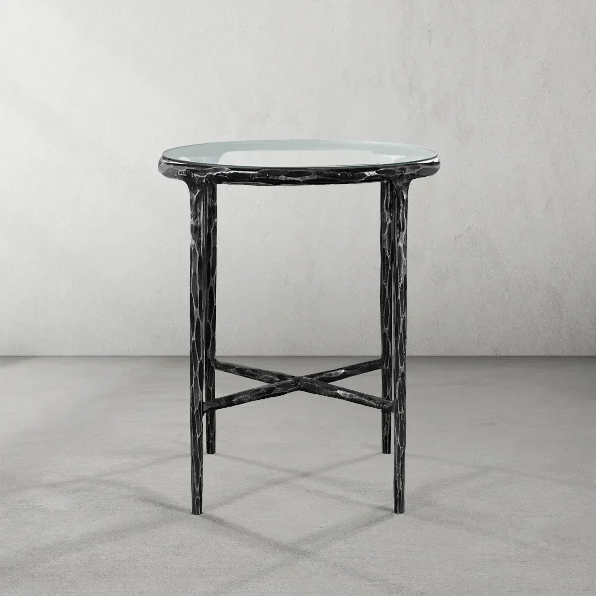 Aurelia Glass Round Side Table
