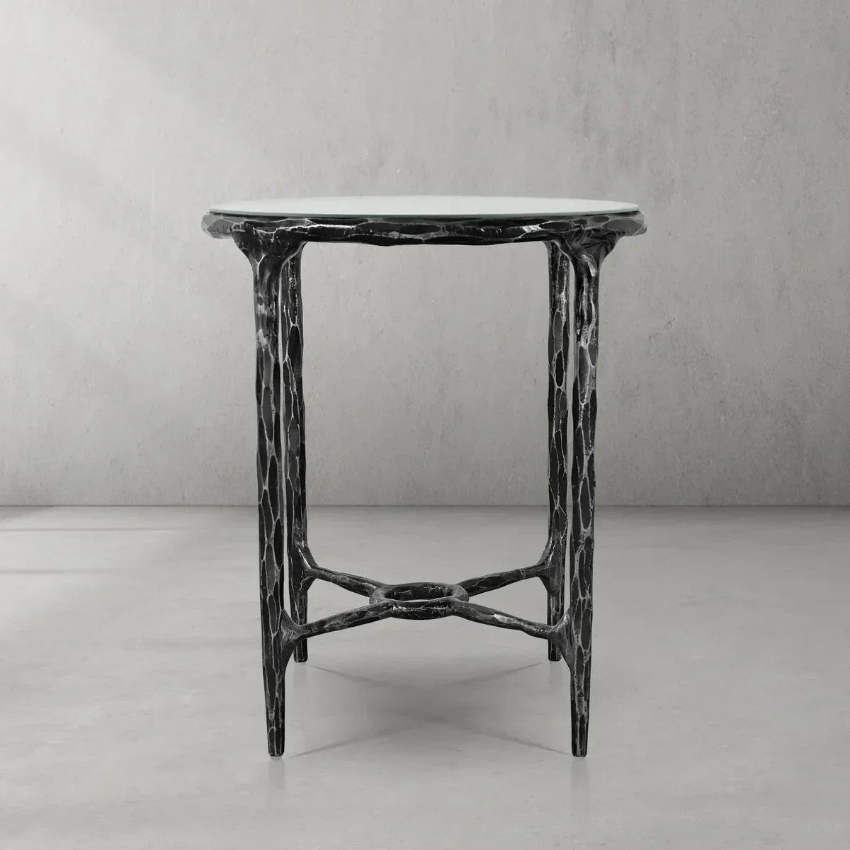Aurelia Glass Round Side Table