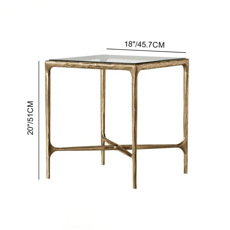 Aurelia Glass Square Side Table 18" 22"
