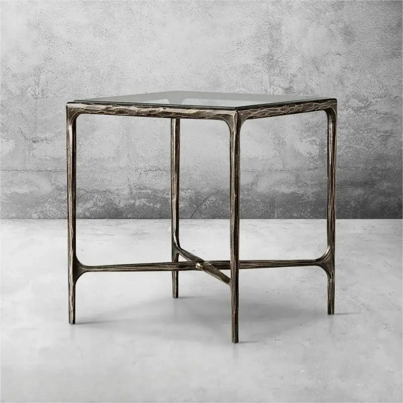 Aurelia Glass Square Side Table 18" 22"
