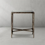 Aurelia Glass Square Side Table 18" 22"