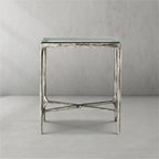Aurelia Glass Square Side Table 18" 22"