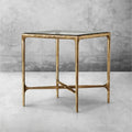 Aurelia Glass Square Side Table 18" 22"