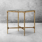 Aurelia Glass Square Side Table 18" 22"