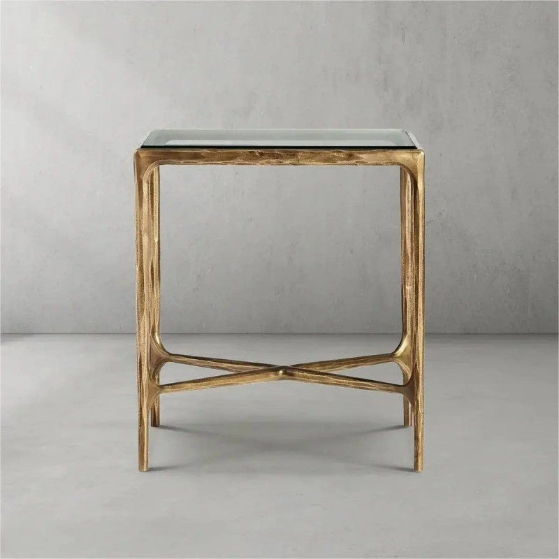 Aurelia Glass Square Side Table 18" 22"
