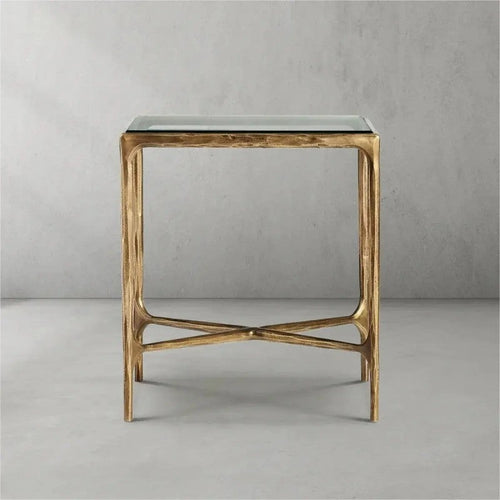Aurelia Glass Square Side Table 18" 22"