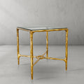 Aurelia Glass Square Side Table Overhang