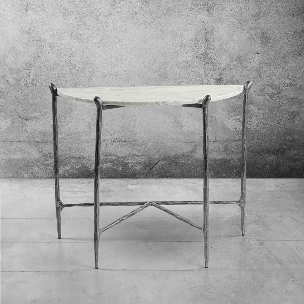 Aurelia Horn Semi-Circle Marble Console Table