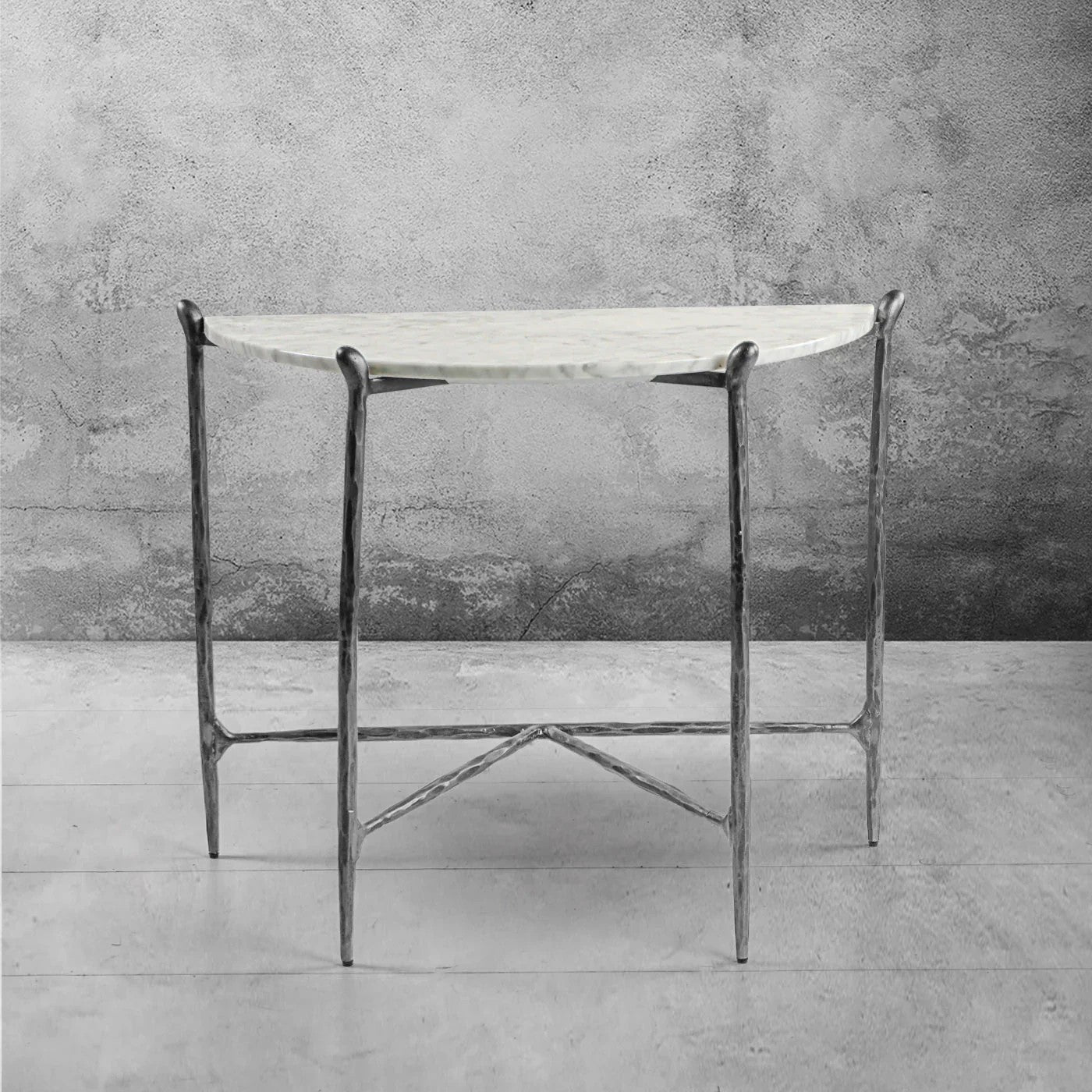 Aurelia Horn Semi-Circle Marble Console Table