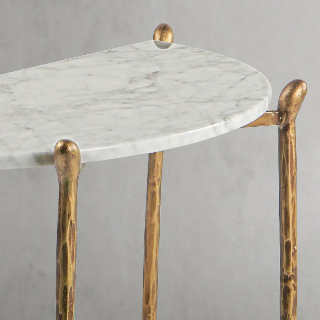 Aurelia Horn Semi-Circle Marble Console Table