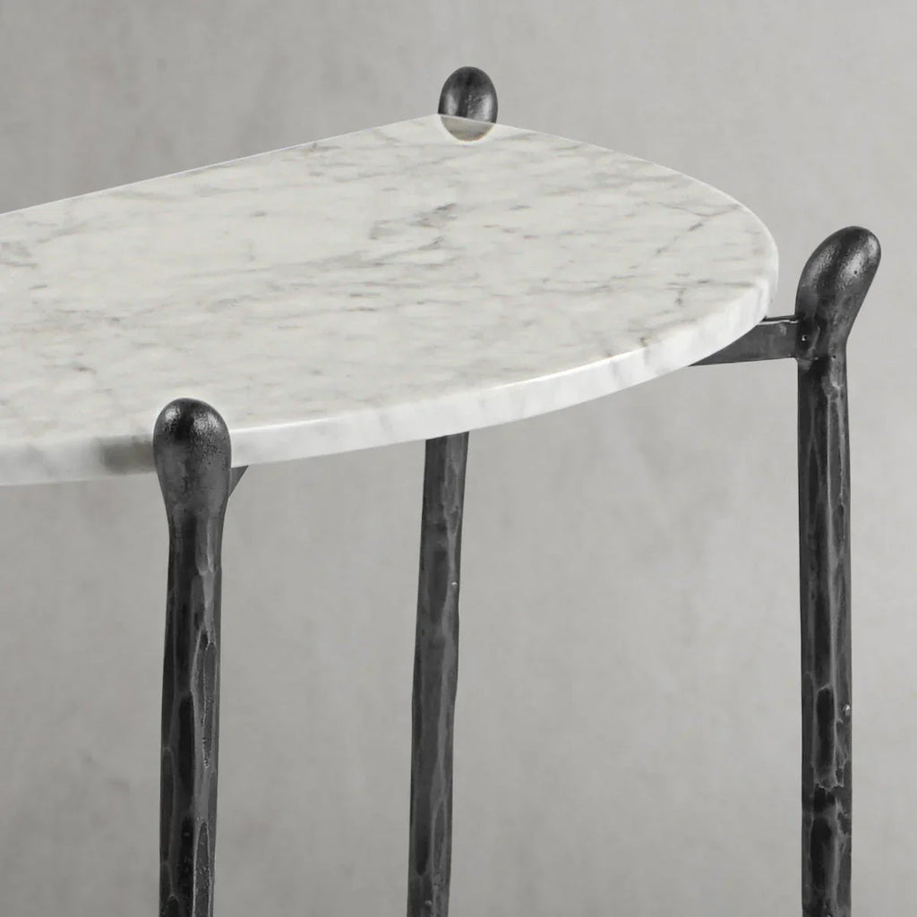 Aurelia Horn Semi-Circle Marble Console Table