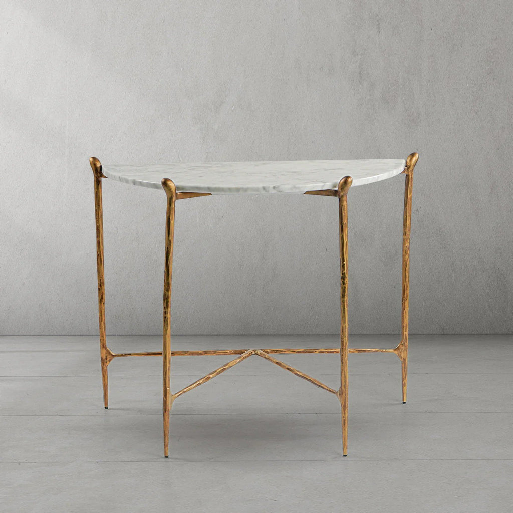 Aurelia Horn Semi-Circle Marble Console Table