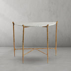 Aurelia Horn Semi-Circle Marble Console Table