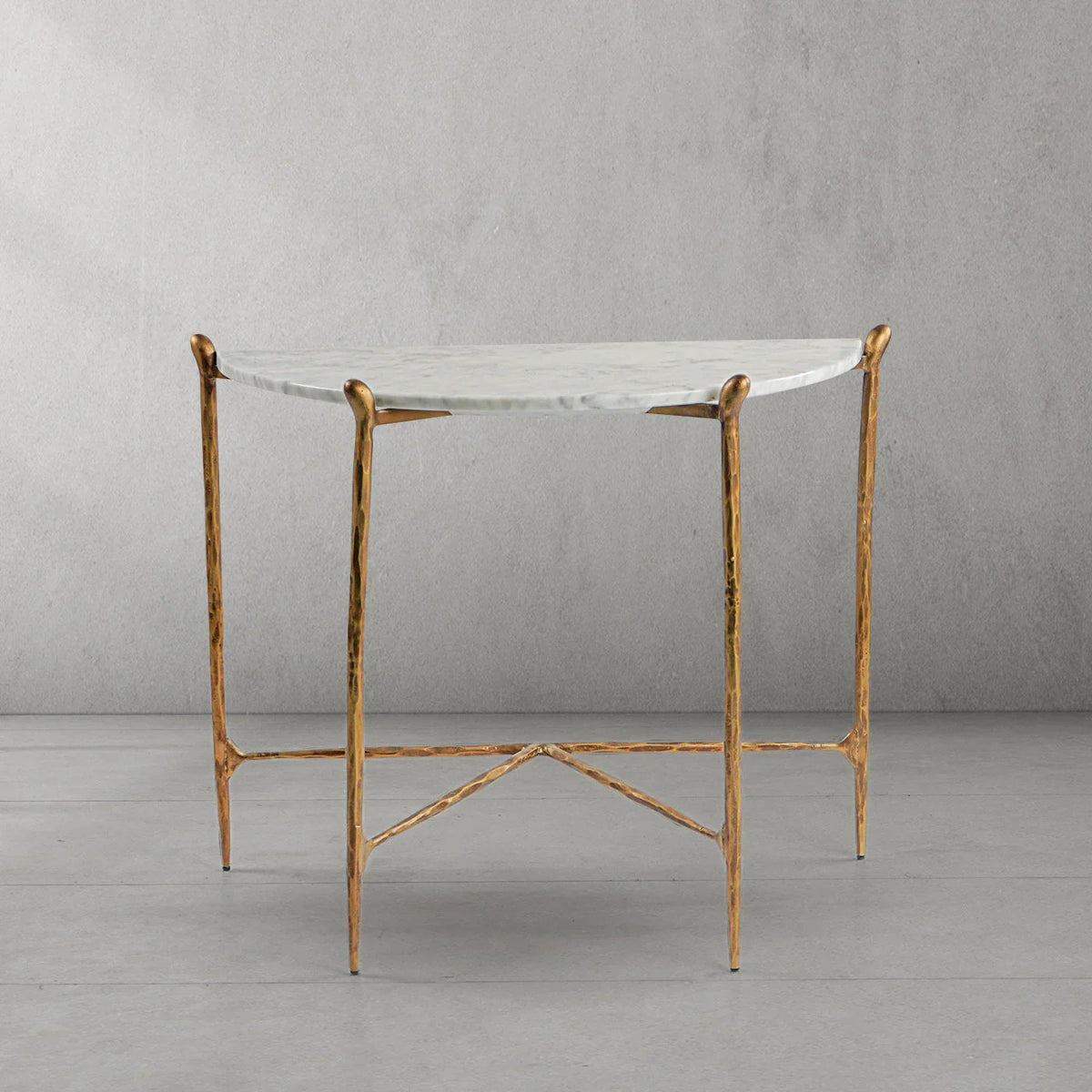 Aurelia Horn Semi-Circle Marble Console Table