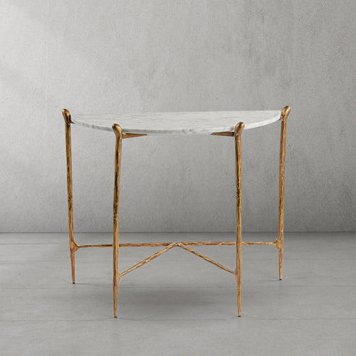 Aurelia Horn Semi-Circle Marble Console Table